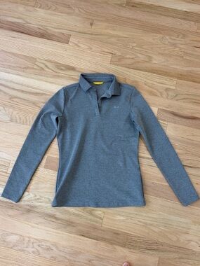 Louis Castel Long Sleeve Polo in Gray Like New